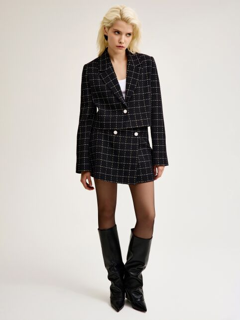 Юбка-mini в клетку на запах из твида LU 3267 - купить в интернет-магазине Conte