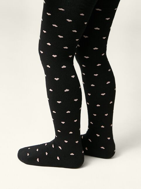 Колготки SOF-TIKI темно синие (махровые внутри) с рисунком "сердечки" - купить в интернет-магазине Conte