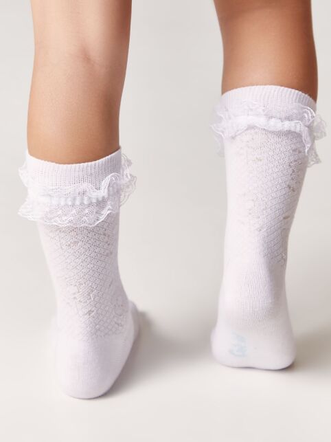 Хлопковые носки TIP-TOP с кружевной лентой, модель 080 - купить в интернет-магазине Conte