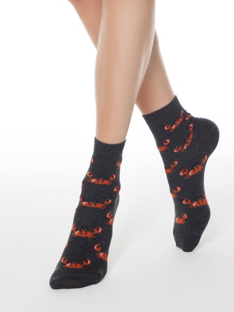 Cotton socks with crabs pattern - buy in the online store Conte