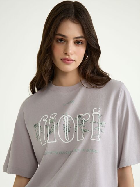 Футболка из хлопка с рисунком «Fiori» LD 3036 Футболка из хлопка с рисунком «Fiori» LD 3036 - купить в интернет-магазине Conte