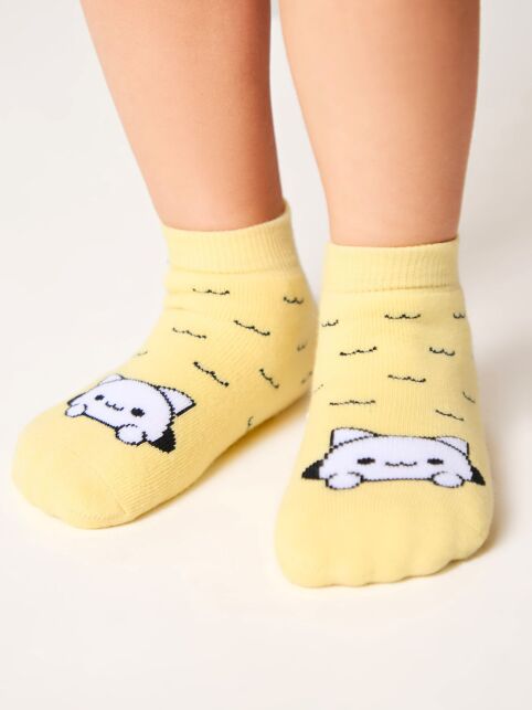 Махровые желтые носки SOF-TIKI с рисунком «кот» - купить в интернет-магазине Conte