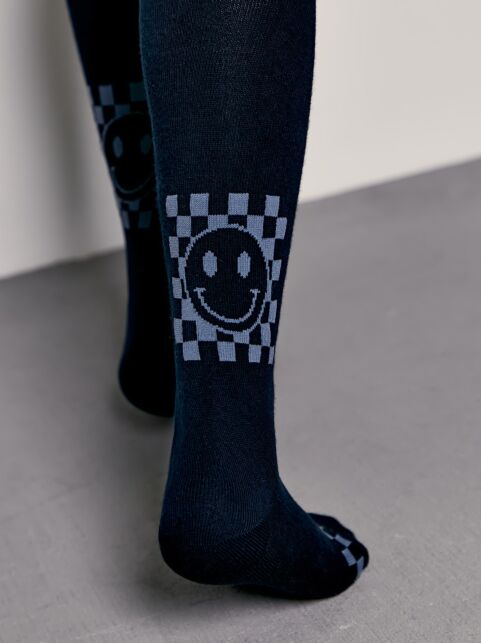 Хлопковые темно синие колготки TIP-TOP срисунком "смайлик" - купить в интернет-магазине Conte