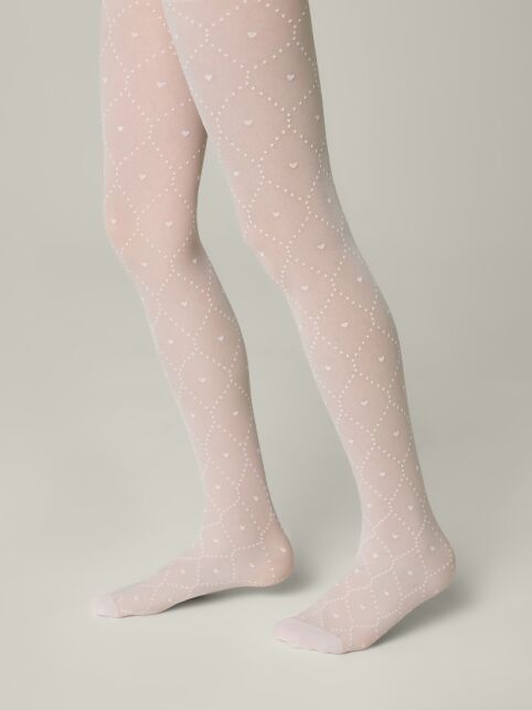 Колготки в точку с сердечками и усиленным торсом-шортиками ANGELICA - купить в интернет-магазине Conte