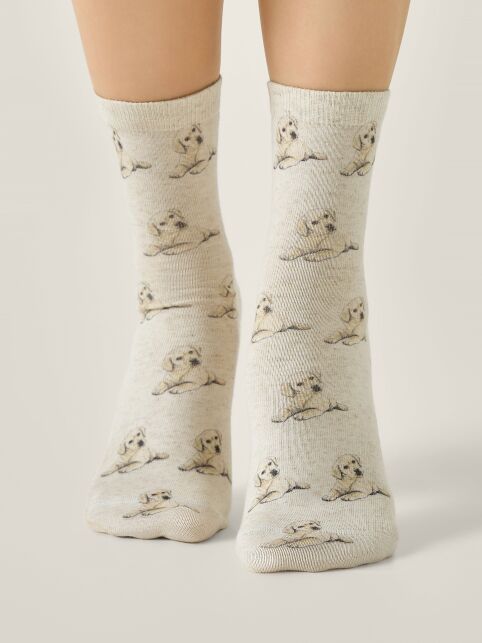Носки со льном из лимитированной коллекции BEST FRIENDS «Лабрадор-ретривер» - купить в интернет-магазине Conte