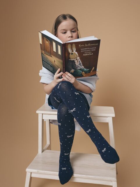 Хлопковые колготки с бантиками из люрекса - купить в интернет-магазине Conte