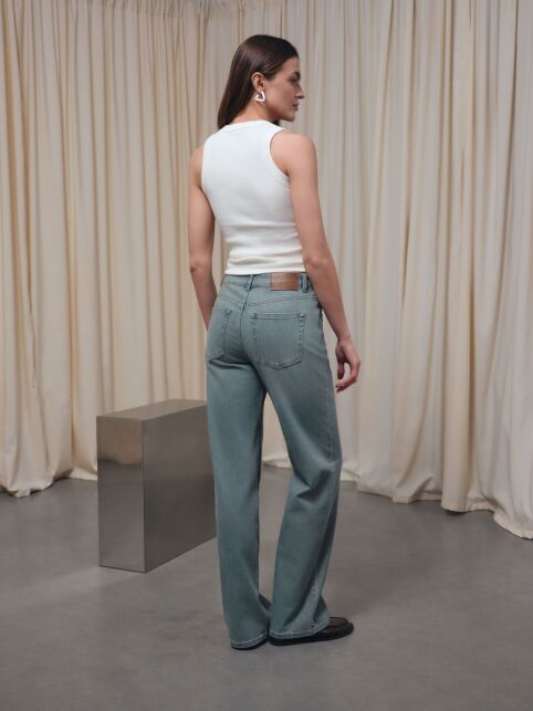 Синие джинсы straight ULTRA-LONG с эффектом зелёного тинта CON-830 - купить в интернет-магазине Conte