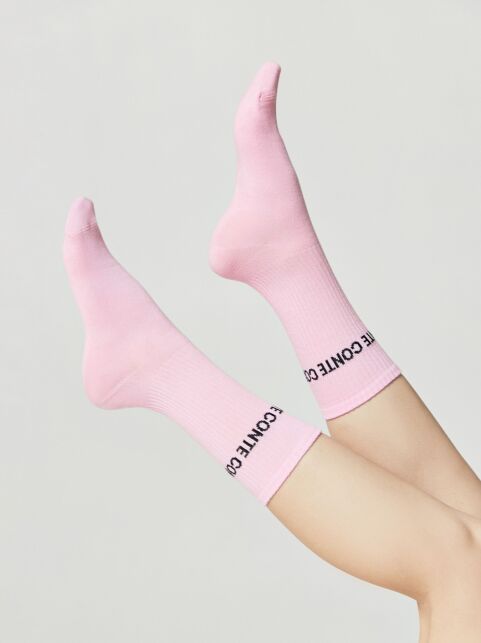 Удлиненные носки из хлопка в рубчик с надписью «CONTE» - купить в интернет-магазине Conte