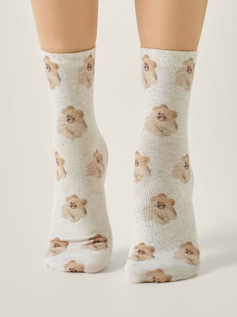 Носки со льном из лимитированной коллекции CONTE PETS «Шпиц» - купить в интернет-магазине Conte