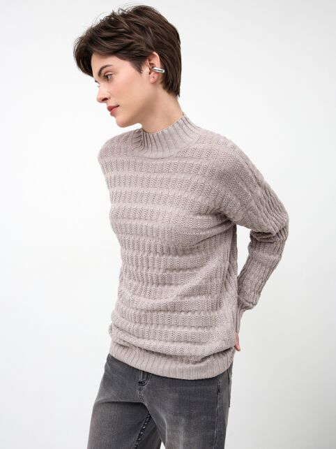 Джемпер свободного силуэта из хлопка и модала LDK 24105 - купить в интернет-магазине Conte