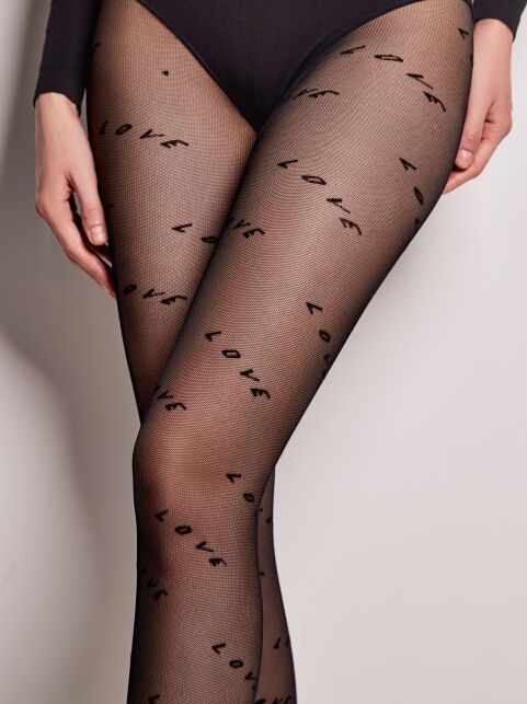 Колготки с надписью «Love» и эффектом мелкой сетки Adore Колготки с надписью «Love» и эффектом мелкой сетки Adore - купить в интернет-магазине Conte