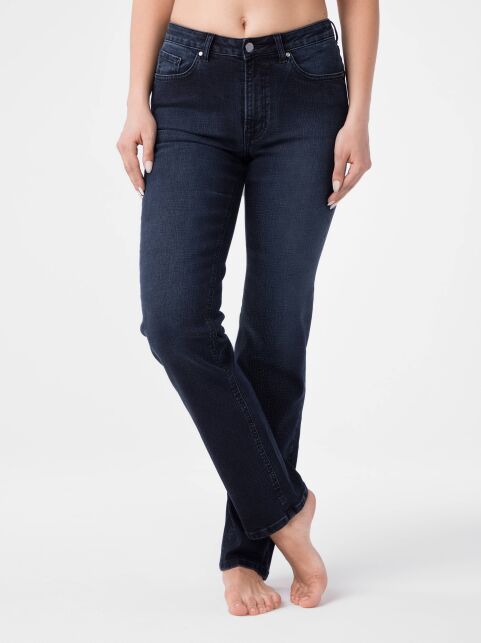 Ultra-elastic eco-friendly straight jeans with a high fit CON-156 - buy in the online store Conte