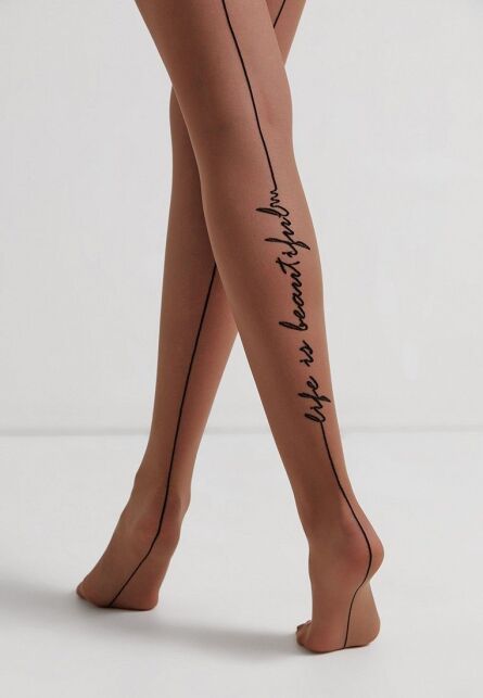 Tights with imitated seam and a tattoo pattern BEAUTY - buy in the online store Conte