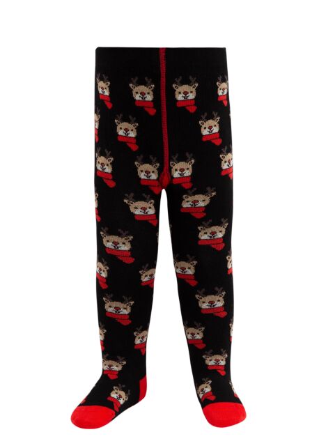 Новогодние хлопковые колготки с рисунком «Оленёнок», модель 623 - купить в интернет-магазине Conte