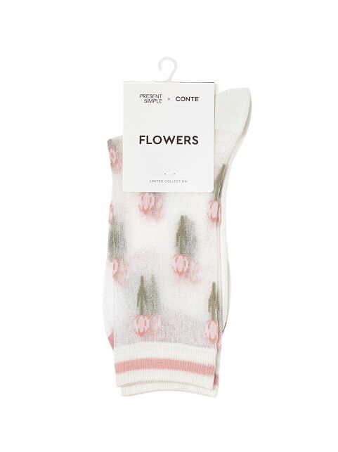 Удлиненные носки с рисунком «тюльпаны» CONTE х PRESENT SIMPLE - купить в интернет-магазине Conte