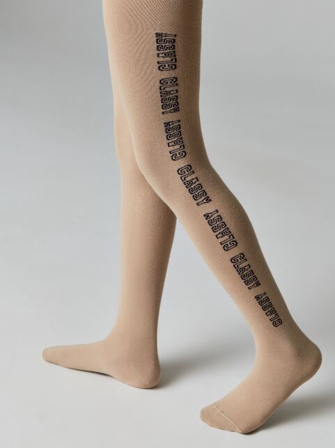 Хлопковые колготки с вертикальной надписью “Classy” - купить в интернет-магазине Conte