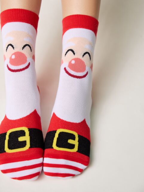 Новогодние женские носки с рисунком «Санта» - купить в интернет-магазине Conte