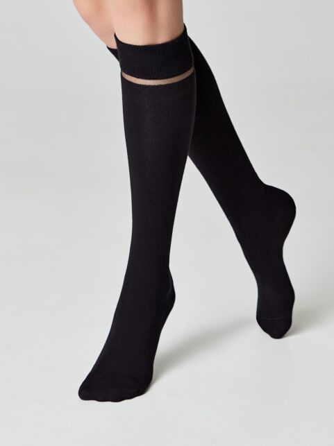 Гольфы из хлопка со вставками из мелкой сетки «Total babe» - купить в интернет-магазине Conte