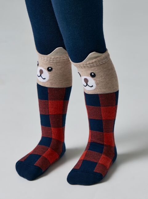 Колготки детские TIP-TOP Медвежата темно-синий красный - купить в интернет-магазине Conte