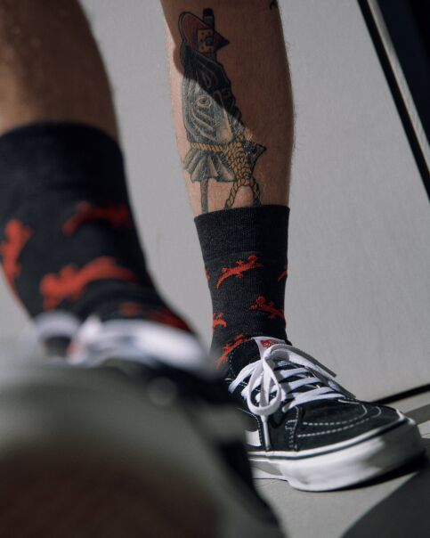 Хлопковые носки HAPPY с рисунком «Ящерицы» - купить в интернет-магазине Conte