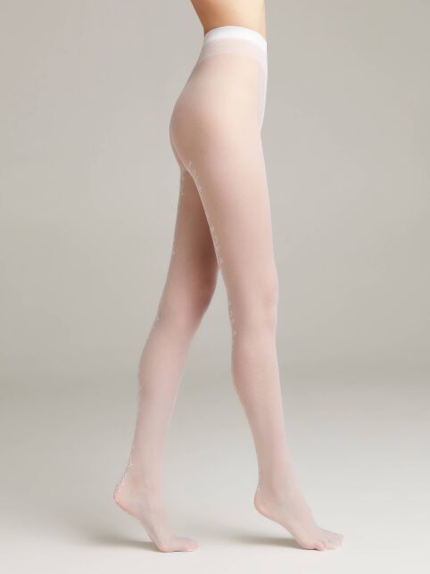 Wedding tights with a flower pattern on the back GLORY - buy in the online store Conte