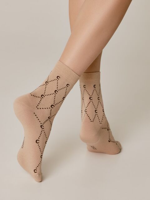 Socks CONTE CLASSIC with a pattern reminding Conte logo - buy in the online store Conte