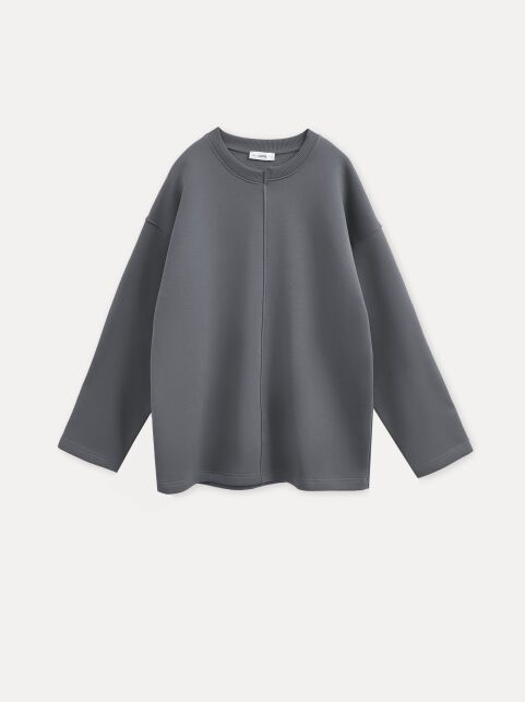 Джемпер из футера с ассиметричной планкой на горловине LD 3231 - купить в интернет-магазине Conte