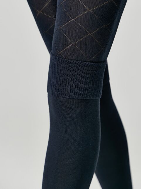 Колготки из хлопка с рисунком «ромбы» и имитацией гольфинов - купить в интернет-магазине Conte