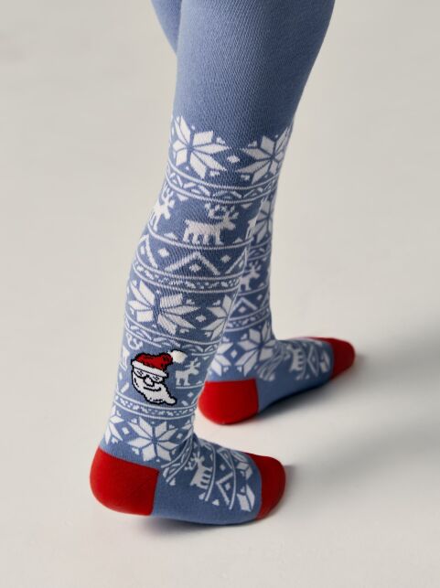 Новогодние хлопковые колготки с рисунком «Новогодний орнамент» - купить в интернет-магазине Conte