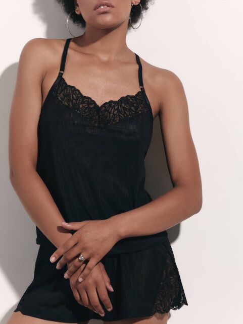 Top in sheer ribbed with lace Divonteese LHW 1464 - buy in the online store Conte