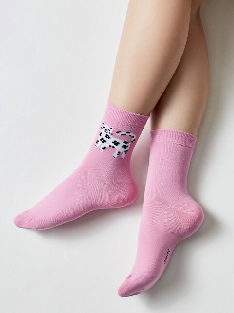 Хлопковые носки с рисунком «flower cat» Хлопковые носки с рисунком «flower cat» - купить в интернет-магазине Conte