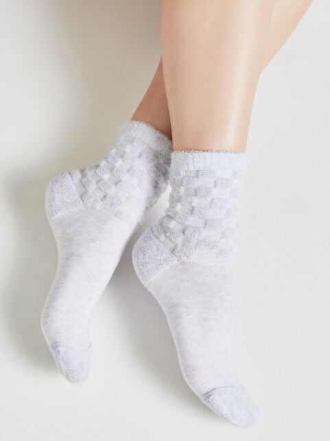 Махровые носки из хлопка с объемными рисунками «квадраты» COMFORT - купить в интернет-магазине Conte