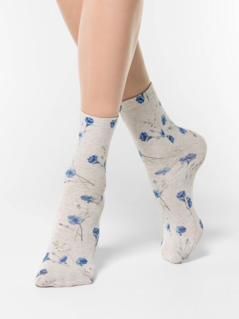 Printed cotton-linen-blend socks - buy in the online store Conte