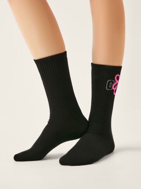 Носки в рубчик с надписью «CONTE» и рисунком «Ромашка» - купить в интернет-магазине Conte