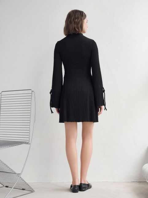 Платье с жатым эффектом и манжетами на завязке LPL 3238 - купить в интернет-магазине Conte