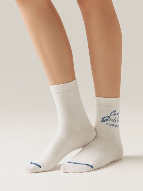 Хлопковые носки CLASSIC с рисунком «Conte girls club» - купить в интернет-магазине Conte