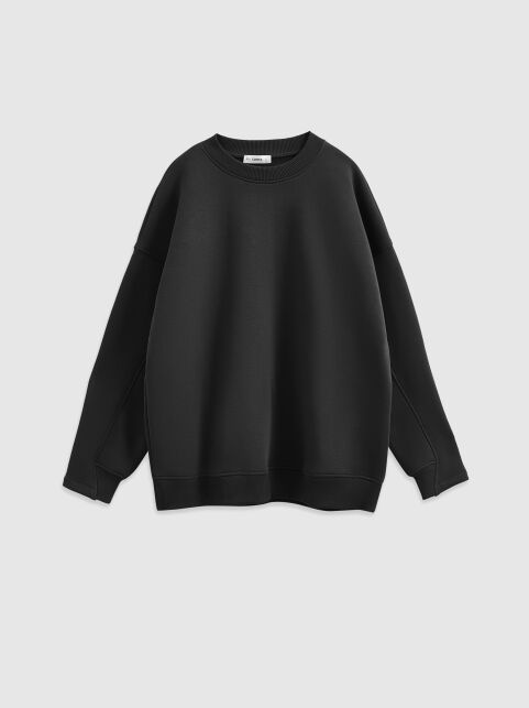 Свободный свитшот из футера с акцентными манжетами LD 3229 - купить в интернет-магазине Conte