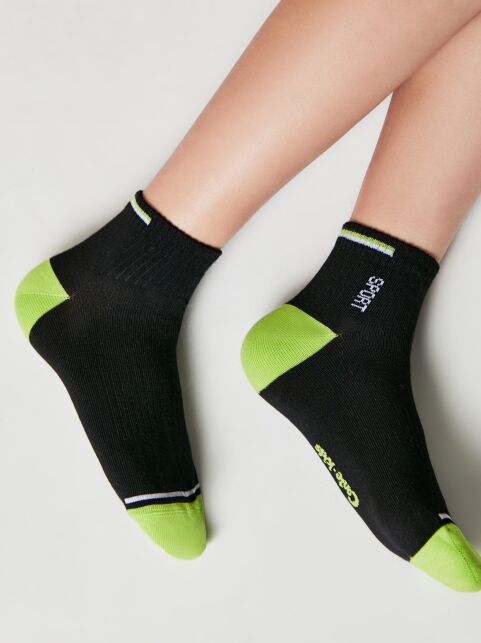 Короткие черные спортивные носки ACTIVE lycra®, модель 957 - купить в интернет-магазине Conte