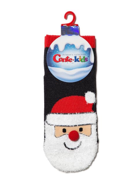 Short Christmas socks "Santa Claus" with fluffy thread and pompom - buy in the online store Conte