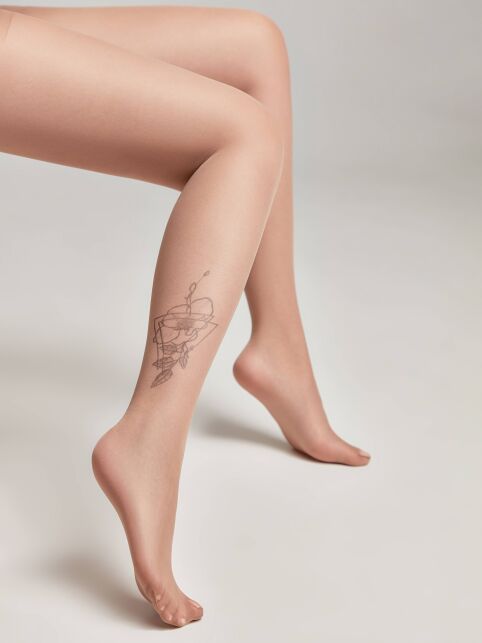 Tights TATTOO with a pattern Garden - buy in the online store Conte