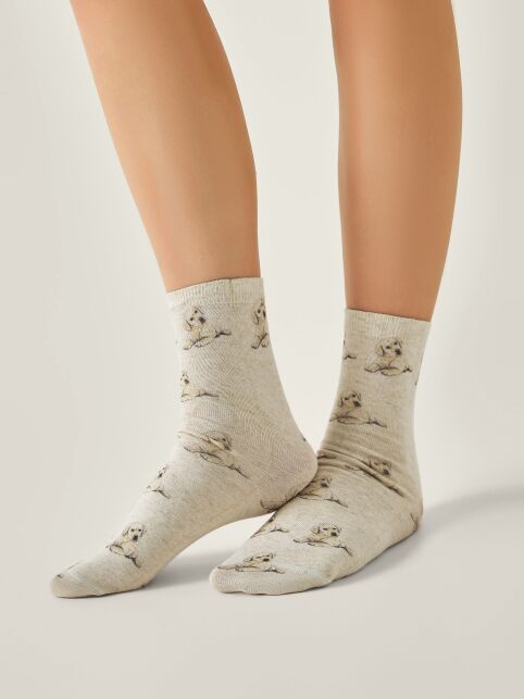 Носки со льном из лимитированной коллекции BEST FRIENDS «Лабрадор-ретривер» - купить в интернет-магазине Conte