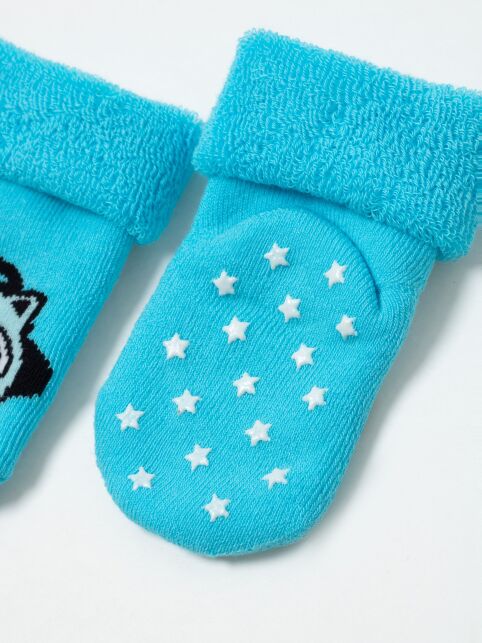 Махровые бирюзовые носки SOF-TIKI с антискользящей стопой - купить в интернет-магазине Conte