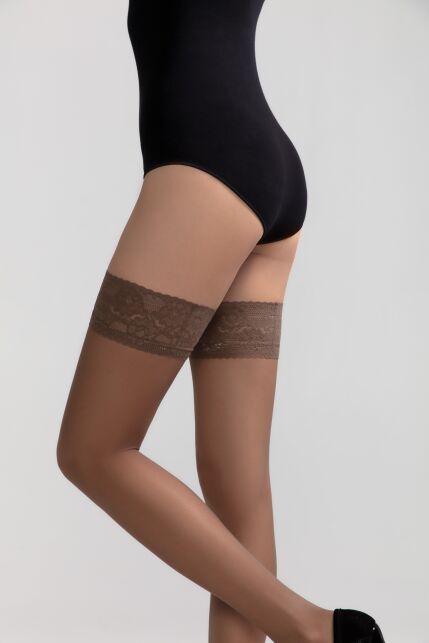Ultra-thin stockings with openwork elastic band CLASS 12 ( euro-packing) - buy in the online store Conte