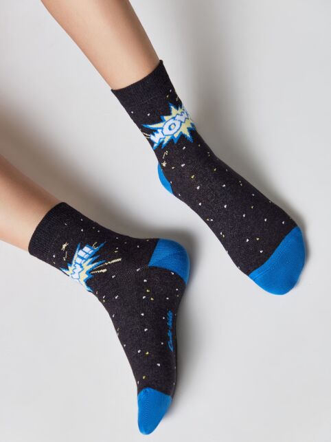 Cotton socks TIP-TOP with "WOW" pattern - buy in the online store Conte