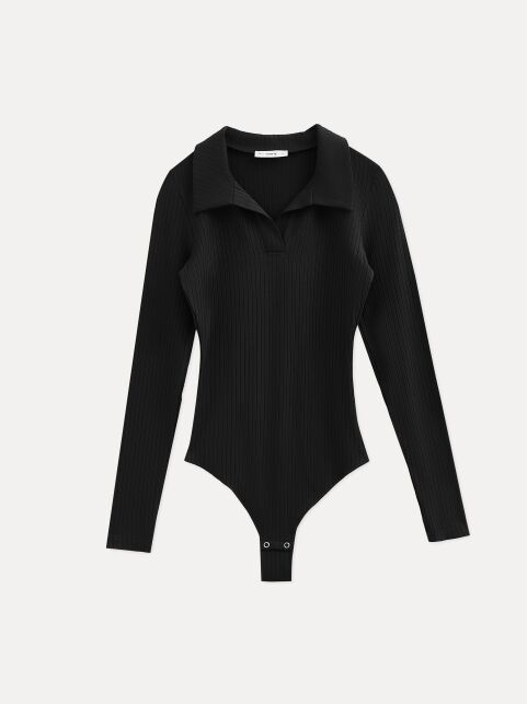 Боди в рубчик с отложным воротником LBD 3453 - купить в интернет-магазине Conte