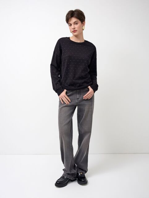 Джемпер с рисунком «в точки» из пряжи с хлопком и модалом LDK 2509 - купить в интернет-магазине Conte