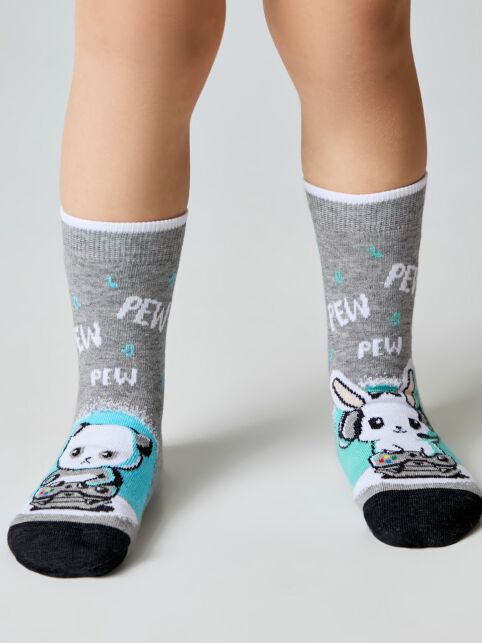 Хлопковые носки с веселыми рисунками "Веселые ножки", модель 460 - купить в интернет-магазине Conte