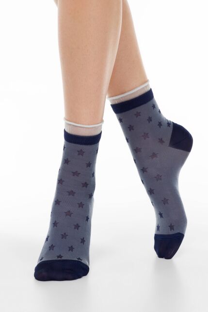 Носки CLASSIC из вискозы с глянцевым рисунком и декоративной прозрачной сеткой - купить в интернет-магазине Conte