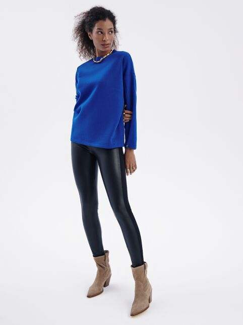 Леггинсы из экокожи на флисе с лампасами по бокам LLG 2653 - купить в интернет-магазине Conte