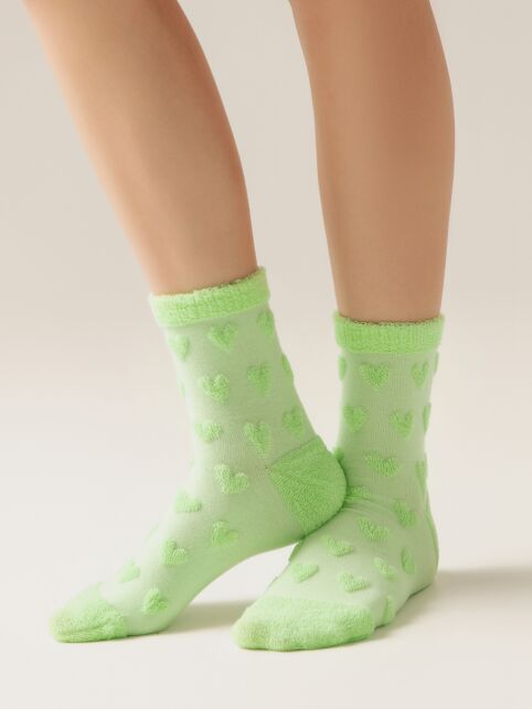 Махровые носки из хлопка с объемным рисунком «сердечки» COMFORT, модель 549 - купить в интернет-магазине Conte